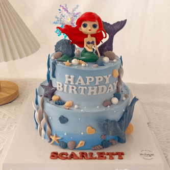 2 Tier - Enchanted Mermaid 6" + 8"